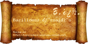 Bazilidesz Ézsaiás névjegykártya